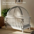 thumbnail image 3 of Crib Tent for Baby, Caveen Baby Crib Cover, Pop up Crib Canopy with Auto-Lock Zipper, Large Opening and Space, Portable, 3 of 9