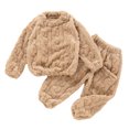 thumbnail image 1 of Gibobby Conjunto de Sudadera y Leggings de Lana Conjunto de ropa de 2 piezas para niños y niñas de invierno de forro polar de color sólido de manga larga(Caqui,5-6 Años), 1 of 4