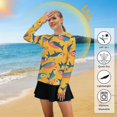 thumbnail image 5 of FORMRS Womens Long Sleeve Shirts UPF 50+ Sun Protection Quick Dry Fishing Hiking Tops, Size S-2XL, Yellow Sardines Pattern, 5 of 8