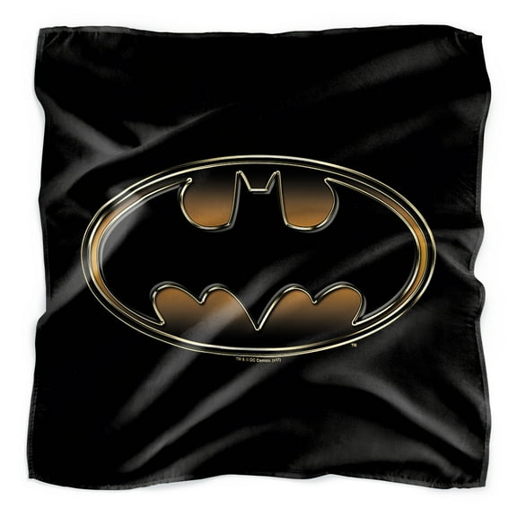 Batman Black & Gold Embossed Shield Bandana (21 in x 21 in)
