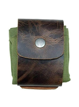GEAREDC Bushcraft Bag Leather Belt Pouch Men Foraging Bag with Waxed Canvass for Travel, Camping, Hiking and Backpacking Gear