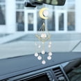 thumbnail image 3 of Crystal Wind Chime Catching Moon Metal Frame Ball Pointed Bead Flower (B), 3 of 8