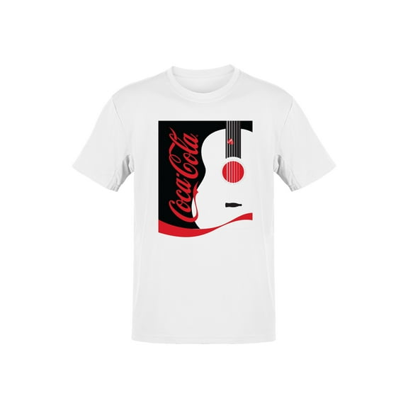 Officially Licensed Coca Cola Guitar Logo Design Men's T-shirt
