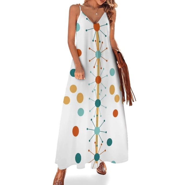 Vestido sin mangas de TP Atomic StarDots 1.0 de arte moderno de mediados de siglo Ropa Vestidos con mangas largas