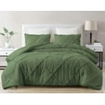 thumbnail image 2 of DNG Creations 3 Piece Diamond Ruffle Comforter 100% Egyptian Cotton, 800TC - Solid Moss Colour - Super Soft 550 GSM All Season ( Oversized Queen - Size ), 2 of 6