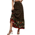 thumbnail image 1 of Xuanfei Women Boho Floral Pleated Elastic High Waist Swing Maxi Skirt, 1 of 7