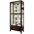 thumbnail image 1 of Howard Miller Williamson Curio Cabinet 680-515  Espresso Finish Home Decor, Full-Extension Drawer, Five Glass Shelves, Six Level Display Case, Locking Slide Door, Halogen Light, 1 of 2