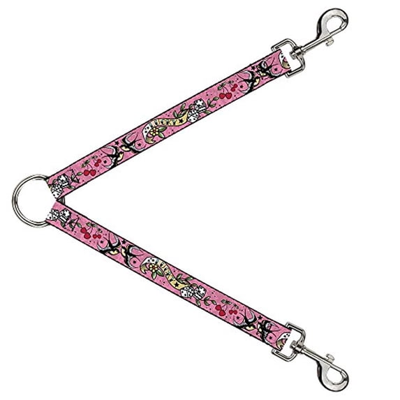 Buckle-Down Leash Splitter - Lucky Pink - 1" Wide - 30" Length