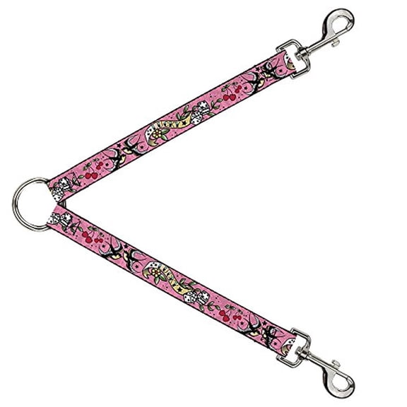 Buckle-Down Leash Splitter - Lucky Pink - 1" Wide - 30" Length