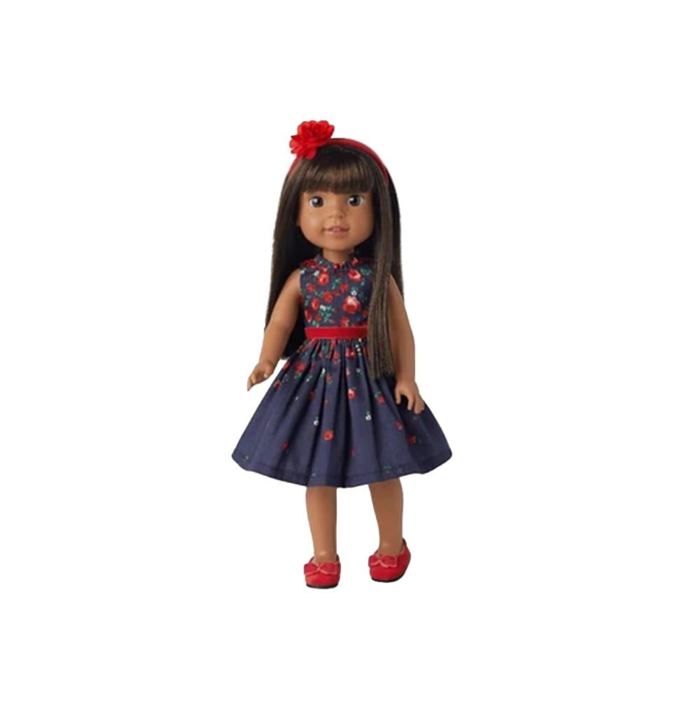 American Girl Janie and Jack Wrapped in Roses Party Dress for 14.5-Inch Wellie Wishers Dolls