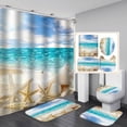thumbnail image 1 of Godderr 4pcs Shower Curtain Set Decor With Non-Slip Rugs Bath U-Shaped/ Mat Toilet Lid Cover Bathroom Curtain Shower Set With, 1 of 2
