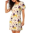 thumbnail image 2 of Haiem Cartoon Poodle Dog Print Women’s Short-sleeved Nightdress – Comfortable and Loose-Fit Sleepwear, Soft Cotton Sleep Shirt for Relaxing, Casual Nightdress, 2 of 6
