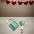 thumbnail image 1 of Juego de Colgante collar llave parejas piedra collar versátil moda parejas día de la madre boda Navidad verde, 1 of 8