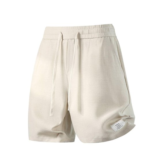 Aimik Versatile Shorts for Men Contrast Drawstring Patch Design Mens Casual Shorts Summer Comfort Shorts for Lounge or Street