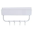 thumbnail image 1 of Wall Mounted Storage Rack with Hooks Plastic Space Saving Bathroom Shelf for Kitchen, 1 of 10