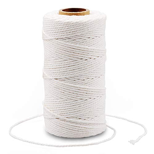 Cotton Bakers Twine,328 Feet 2MM Natural White Cotton String for Crafts,Gift Wrapping Twine,Arts & Crafts, Home Decor, Gift Packaging(Beige)