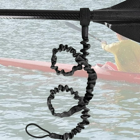 kesoto Leash Keeper Lanyard Portable Fishing Pole Holder Paddle Leash Coiled Fishing Rod Leash for Boating Black