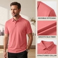 thumbnail image 5 of Polo Shirts for Men Stylish Collared Short Sleeve Ice Silk Top Fitness Moisture Wicking Quick Dry Work Blouse, 2XL, 5 of 9