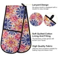 thumbnail image 4 of Dailycode Double Sided Oven Mitt with Loop Heat Resistant Kitchen Long Potholders 7" x 35" Tie Dye Flowers, 4 of 6