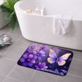 thumbnail image 3 of FJPT Purple Butterfly And Flowers Non Slip Flannel Floor Mat Kitchen Mat For Bathroom Kitchen Bedroom Decor 24x16 inch, 3 of 5
