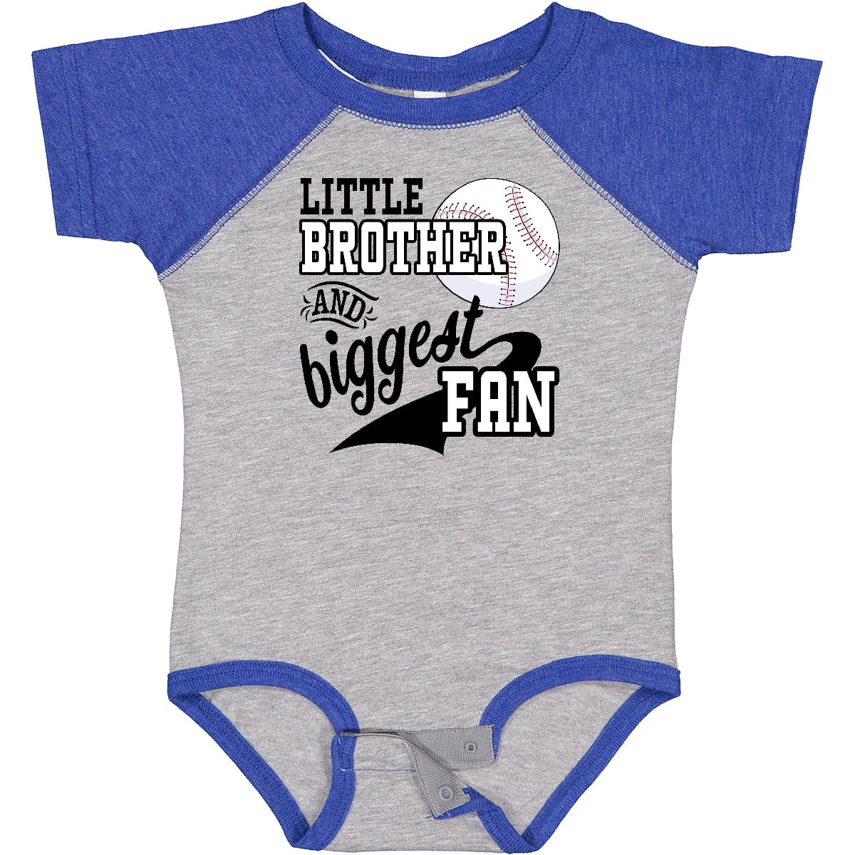 Inktastic Little Brother and Biggest Fan Baseball Family Fan Boys or Girls Baby Bodysuit
