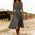 thumbnail image 3 of Iyufng Summer Maxi Dress for Women Cotton-Linen Waist-Cinched Dress, 3 of 8