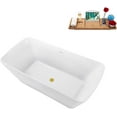 thumbnail image 2 of 59" Streamline N3700BBR Soaking Freestanding Tub and Tray With Internal Drain in Brushed Brass, 2 of 7