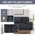 thumbnail image 2 of PiccoCasa Velvet Plush Stretch Sofa Slipcover with Cushion Cover, Dary Gray Medium, 2 of 6