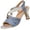 Light Blue, variant on Snake Print Slingback Sandals, Evening Wear Shoes, Women's Low Chunky Heel Sandals, Summer Casual Peep Toe Buckle Elastic Ankle Strap Wedge Sandal Dressy Elegant Wedding Shoes, Black 9