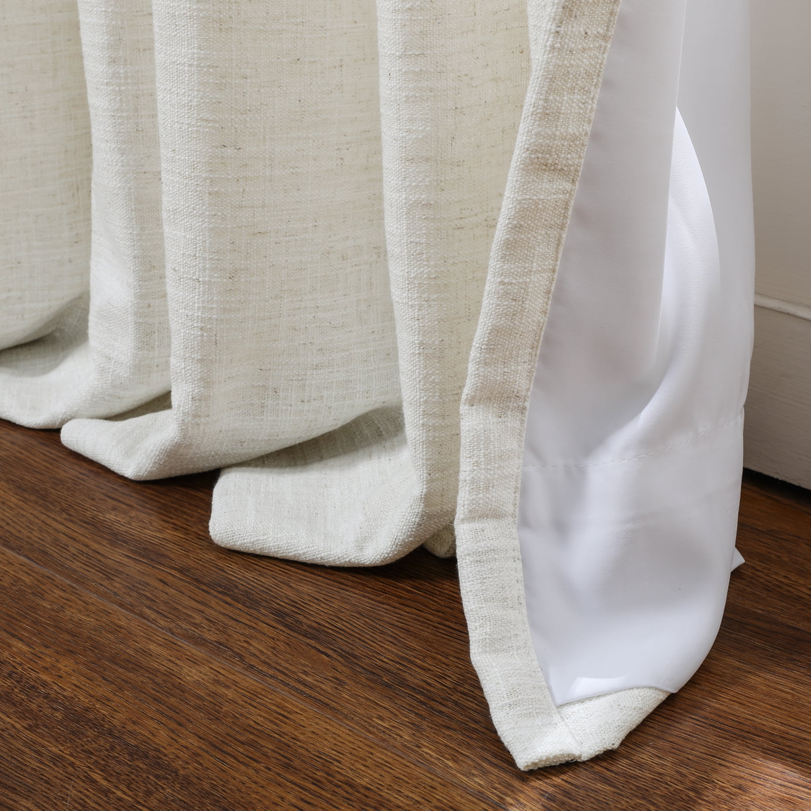 TWOPAGES Linen Blend 26 W X 63 L Inch Room Darkening Drape Pinch Pleat Privacy Protection Curtain for Bedroom, 1 Panel, Ivory White