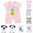 thumbnail image 4 of kpoplk Toddler Baby Boy Jumpsuit One-Piece Cute Graphic Print Bodysuit Newborn Girl Short Sleeve Sunsuit Organic Cotton Bathing Suit Size 6-12 Months,White, 4 of 4