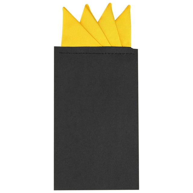 INSPIRE CHIC Men's Pocket Squares PreFolded Triangles On Card Suit Handkerchief Yellow One Size