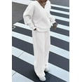 thumbnail image 3 of PRETTYGARDEN Casual Winter Two Piece Sets for Women V Neck Sweatshirt Loose Wide Leg Pants Tracksuit Knit Fall Outfits, 3 of 10