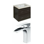 23.75-in. W Wall Mount Dawn Grey Vanity Set For 1 Hole Drilling Beige Top White UM Sink