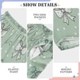 thumbnail image 4 of Kids' Pajama Pants Soft Relaxed Fit Sleep Pants Lounge Pants with Pockets Green and Mint Bows Large, 4 of 9