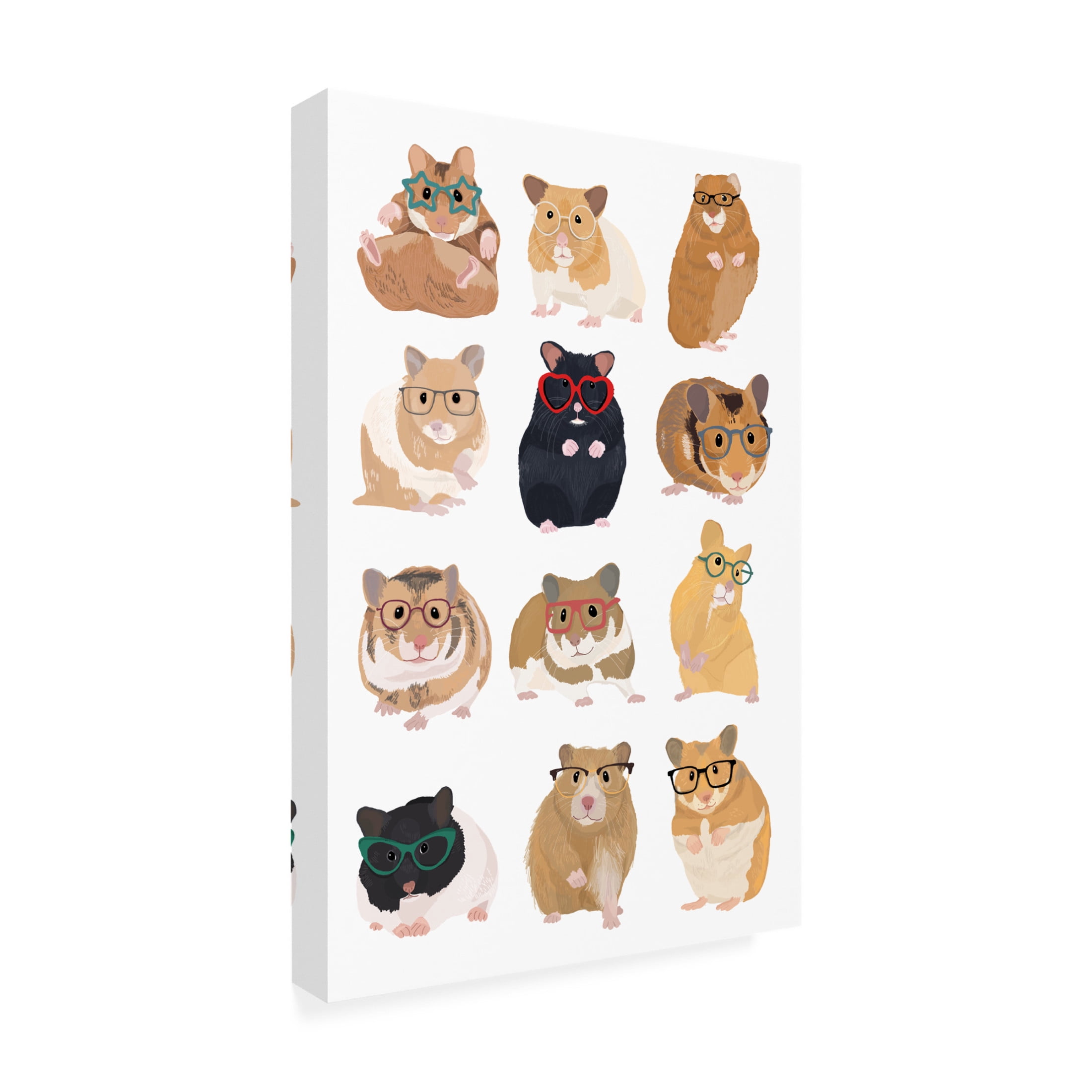 Trademark Fine Art Hanna Melin A1 Hamsters In Glasses Canvas Wall Art