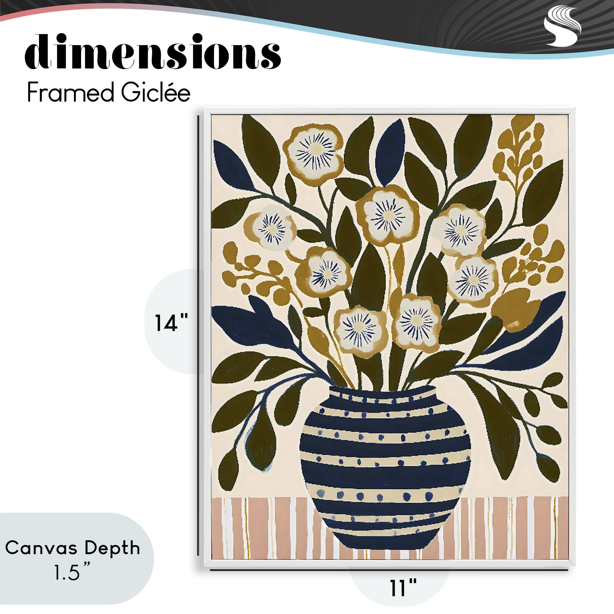 Stupell Industries Wild Bloom Boho Arrangement White Framed Giclee Art, design by Creative Studio