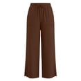 thumbnail image 6 of Hiijoy Girls Solid Color Casual Pants Elastic Waist Drawstring Pants Side Slit Trousers, 6 of 6