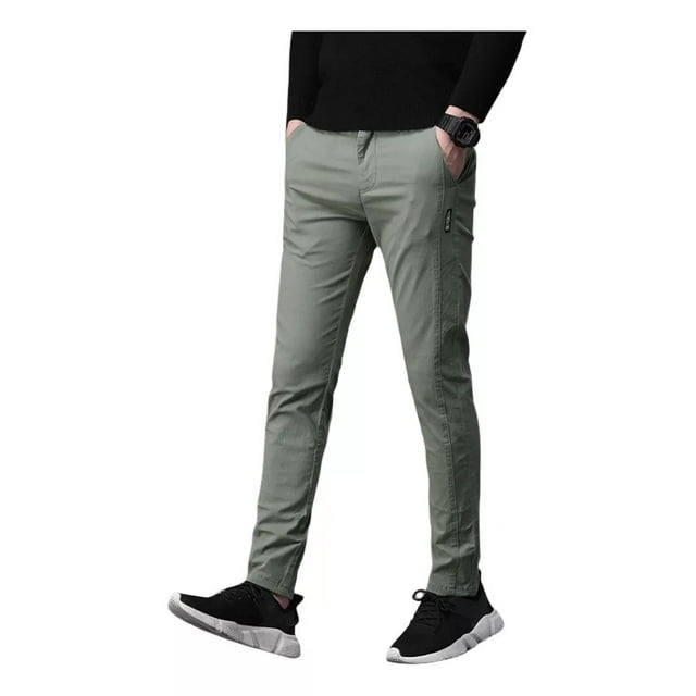 Pantalones De Hombre Pantalones Casuales De Gabardina