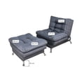 thumbnail image 4 of Sofá Cama Individual Sillón y Taburete NORVAL  Florencia Moderno en Lino Gris estructura de madera con pata cromada, 4 of 12