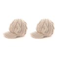thumbnail image 4 of Qarigey Gorro de punto de otoño invierno para niña, gorro de Skullies a rayas cálidas, gorros tejidos de lana para mujer, gorro de vendedor Type2 NO2, 4 of 6