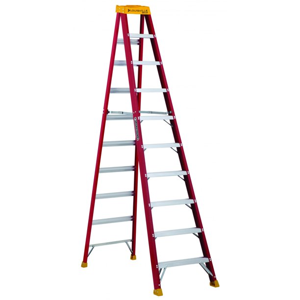 Louisville Ladder 10' Fiberglass Step Ladder, 10' Reach, 300 lbs Load Capacity, L301610