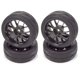 thumbnail image 1 of Apex Rc Products 1/10 On-Road 12 mm Ruedas de malla negras Neumáticos de goma con banda de rodadura en V (juego de 4) # 5002 Apex RC Products 094393426127, 1 of 1