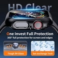 thumbnail image 3 of 2 Pack Tempered Glass Case Cover Compatible for Apple Watch Series 10 / 11 - 42mm, Ultra-Thin Lightweight Scratch-Resistant Cover for iWatch, Clear Black, 3 of 7