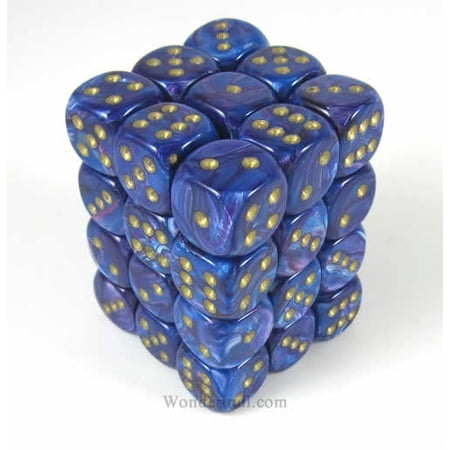 Purple Lustrous Dice with Gold Pips D6 12mm (1/2in) Pack of 36 Chessex price history on PriceWatchPro