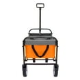 thumbnail image 6 of Minimeetall Strap Collapsible Foldable Wagon Cart with strapping system, Beach Wagon Utility Cart Utility Wagon Grocery Cart for Camping Shopping Sports Gardeing Fishing Supports 225lbs orange, 6 of 11