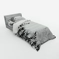 thumbnail image 3 of Ambesonne Asian Themed Bedding Set 4 Pcs, Monochrome Art Leaves, Queen, White and Black, 3 of 3