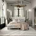thumbnail image 2 of Furniture of America Lila Boucle Fabric Mattress Ready Queen Bed in White, 2 of 5