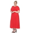 thumbnail image 3 of White Mark Robe Maxi à Manches Courtes pour Femmes, 3 of 6