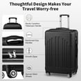 thumbnail image 6 of IVV Black Luggage Set 3 Piece, ABS+PC Lightweight Suitcase with Spinner Wheels, Hardside Carry on Suitcase w/ TSA Lock for Travel, Business Trip (20"/24"/28"), 6 of 8